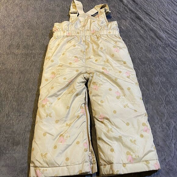 Baby Gap Disney Recycled Snow Bib Overalls Minnie Mouse Print Size 2 Toddler - Picture 4 of 9